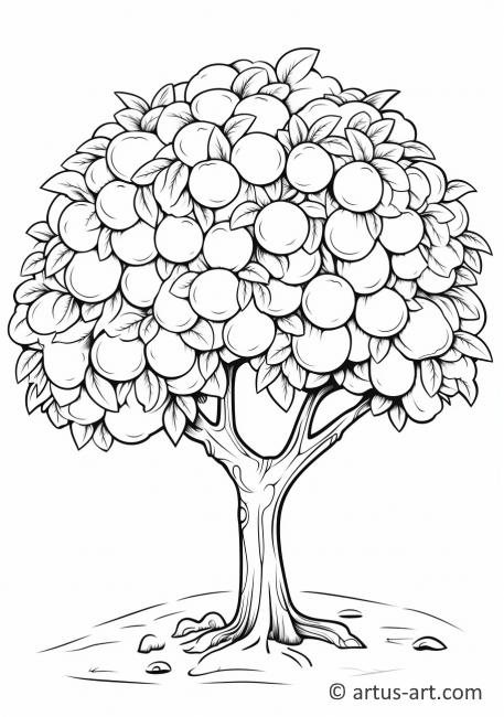 Stránka ke kolorování stromu grepfruitu